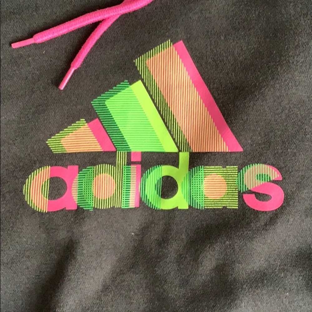pink and green Adidas Hoodie